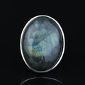 925 Silver Engraved Labradorite Men Ring, Large Turkish Gemstone Ring, Hand-Engraved Men Ring, Turkish Handmade Silver Ring