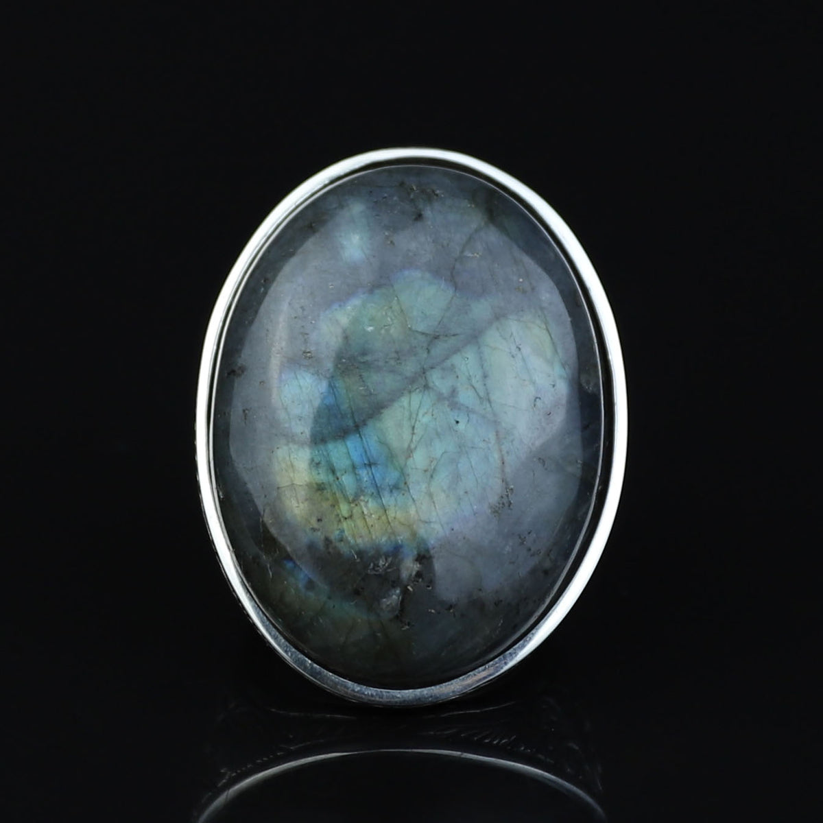 925 Silver Engraved Labradorite Men Ring, Large Turkish Gemstone Ring, Hand-Engraved Men Ring, Turkish Handmade Silver Ring