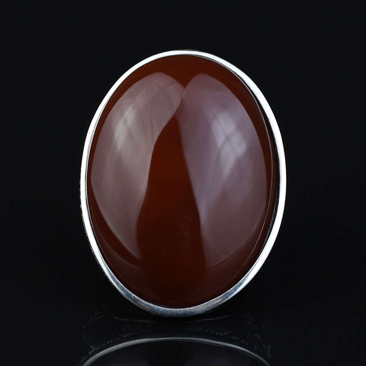 Men Handmade Red Agate Stone Ring, Large Engraved Carnelian Ring, Large Natural Agate Ring, 925k Sterling Silver Ring, Ottoman Style Ring