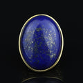 Men Gold Large Lapis Lazuli Ring, 18K Gold Engraved Handmade Lapis Ring , Blue Lapis Lazuli Ottoman Style Ring