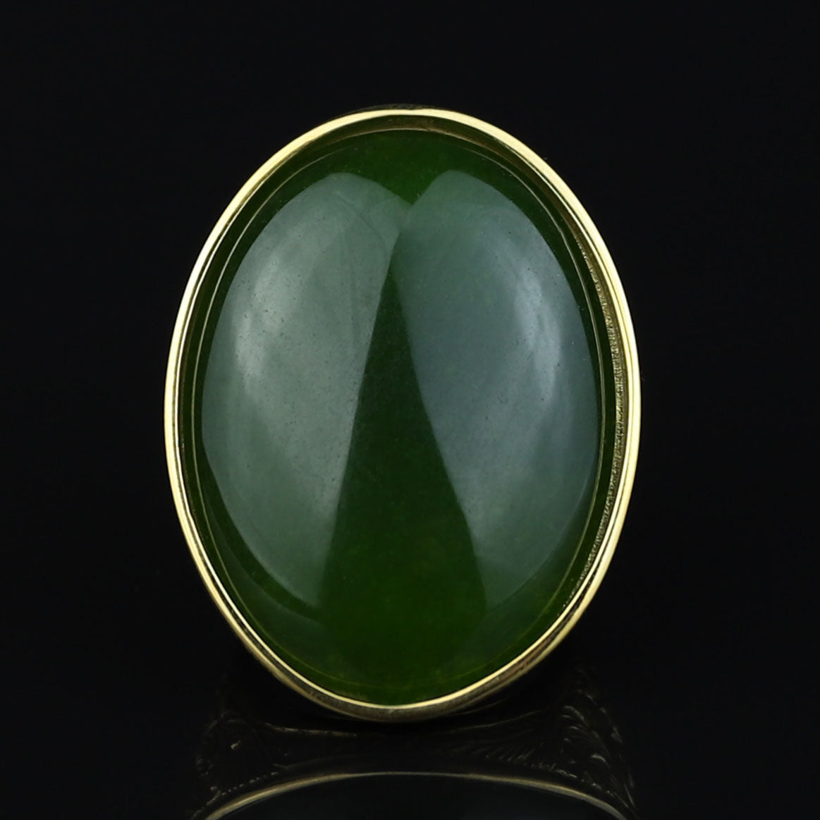 Men Silver Jade Gemstone Ring, Large Gold Engraved Signet Ring, Green Jade Gemstone Large Ring, Natural Jade Ring, Gift For Men