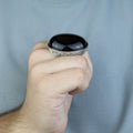 Men Silver Large Onyx Ring, Engraved Large Handmade Ring, Big Mens Onyx Ring, Engraved Onyx Ring, Ring For Men, 925 Sterling Silver Ring