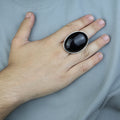 Men Silver Large Onyx Ring, Engraved Large Handmade Ring, Big Mens Onyx Ring, Engraved Onyx Ring, Ring For Men, 925 Sterling Silver Ring
