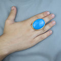 Large Engraved Turquoise Stone Signet Ring, 18K Gold Engraved Turquoise Ring, Man Large Signet Ring, Gold Handmade Ring, 925 Silver