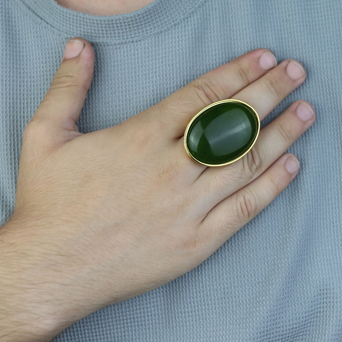 Men Silver Jade Gemstone Ring, Large Gold Engraved Signet Ring, Green Jade Gemstone Large Ring, Natural Jade Ring, Gift For Men