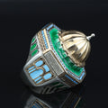 Silver Handmade Mosque Ring, Al-Aqsa Mosque ring , Men Unique Ring, Emerald Gemstone İslamıc Ring, Ottoman Style Handmade İslamic Gift