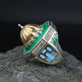 Silver Handmade Mosque Ring, Al-Aqsa Mosque ring , Men Unique Ring, Emerald Gemstone İslamıc Ring, Ottoman Style Handmade İslamic Gift