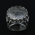 Silver Handmade Ring , Round Silver Seal Of Solomon Ring, Sword Figured Solomon Signet Ring, King Solomon Ring