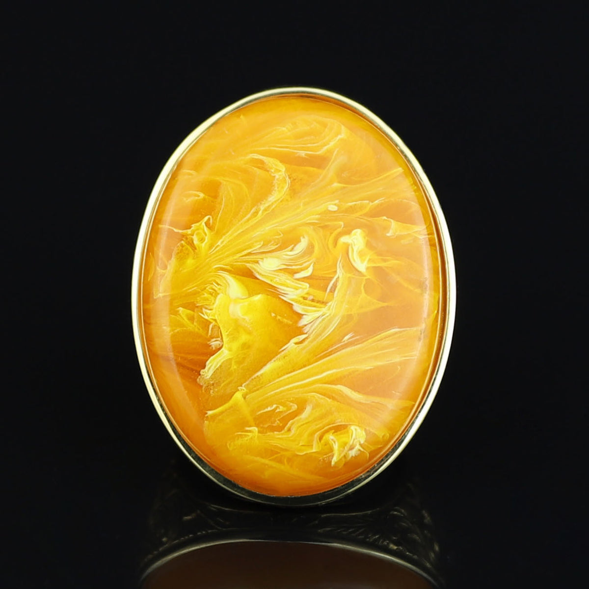 Man Silver Amber Stone Ring , Large Baltic Amber Ring , Turkish Silver Ring , Ottoman Style Embroidered Men's Ring