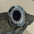 925 Sterling Silver Star Stone Hand-Engraved Ottoman Style Ring