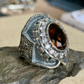 925 Sterling Silver Zultanite Gemstone Vintage Engraved Ring