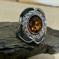 925 Sterling Silver Zultanite Gemstone Vintage Engraved Ring