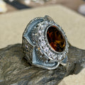 925 Sterling Silver Zultanite Gemstone Vintage Engraved Ring