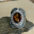 925 Sterling Silver Zultanite Gemstone Vintage Engraved Ring