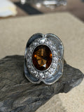 925 Sterling Silver Zultanite Gemstone Vintage Engraved Ring
