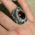 925 Sterling Silver Zultanite Gemstone Vintage Engraved Ring