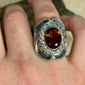 925 Sterling Silver Zultanite Gemstone Vintage Engraved Ring