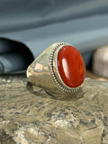 Men Handmade Red Agate Gemstone Classic Ring