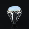 Men Handmade Natural Oval Moonstone Gemstone Turkish Ring