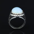 Men Handmade Natural Oval Moonstone Gemstone Turkish Ring