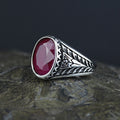 925 Men Handmade Natural Ruby Gemstone Handmade Ring