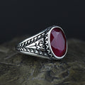 925 Men Handmade Natural Ruby Gemstone Handmade Ring