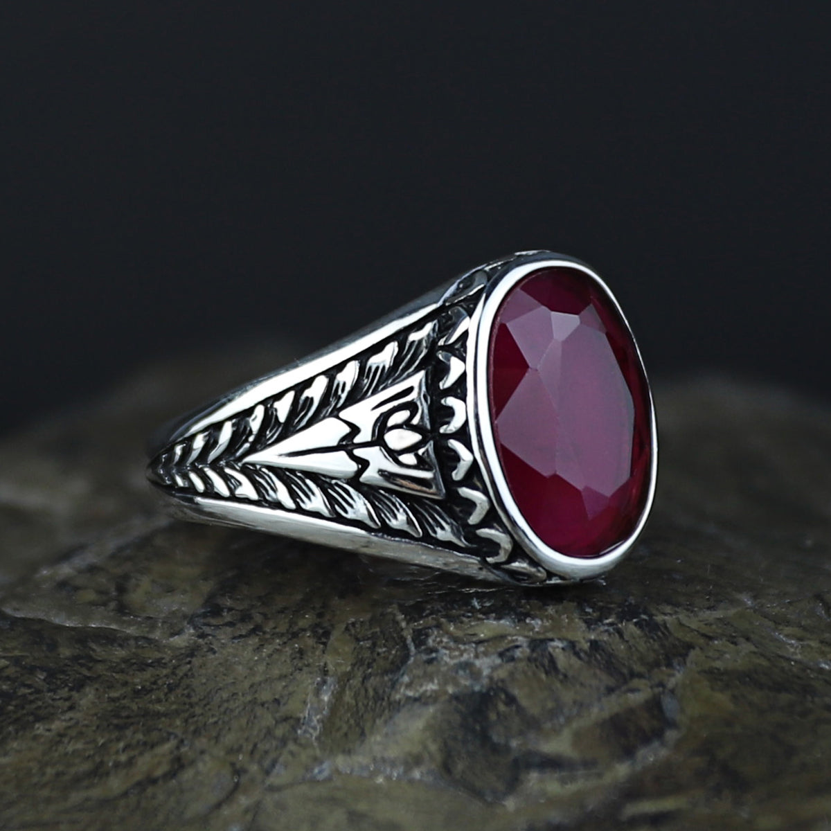 925 Men Handmade Natural Ruby Gemstone Handmade Ring