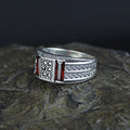 Men Handmade Minimal Red Garnet Gemstone Ring