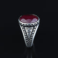925 Men Handmade Natural Ruby Gemstone Handmade Ring
