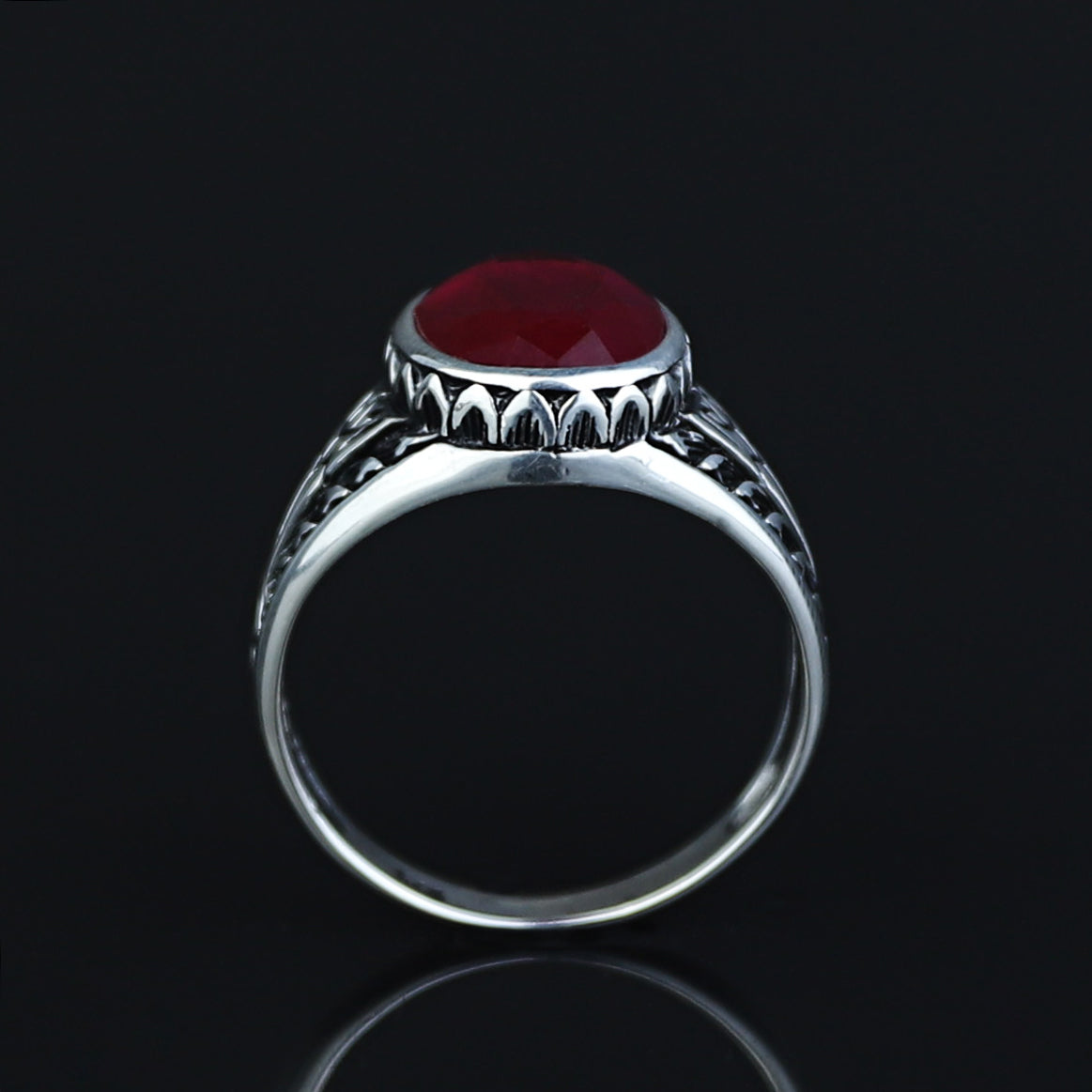 925 Men Handmade Natural Ruby Gemstone Handmade Ring