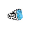 925 Men Handmade Natural Turquoise Gemstone Ring