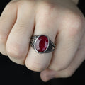 925 Men Handmade Natural Ruby Gemstone Handmade Ring