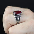 925 Men Handmade Natural Ruby Gemstone Handmade Ring