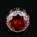 Men Silver Ruby Stone Solomon Signet Ring, King Solomon Signet Ring, 925 Sterling Silver