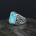 925 Men Handmade Natural Turquoise Gemstone Ring