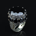 Black Onyx Stone King Solomon Signet Ring, Large Onyx Men Ring, Large Signet Ring, 925 Sterling Silver Ring