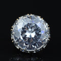 925 Sterling Silver White Diamond Gemstone Solomon Signet Ring, King Solomon Signet Large Ring, 925 Sterling Silver