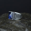 Men Handmade Blue Zircon Sapphire Gemstone Ring