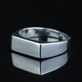 Solid Silver Rectangular Signet Ring, Elegant Men Signet Ring, Classic Rectangular Ring, Pinky Rings, Custom Signet Ring, 925 Silver