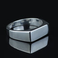 Solid Silver Rectangular Signet Ring, Elegant Men Signet Ring, Classic Rectangular Ring, Pinky Rings, Custom Signet Ring, 925 Silver