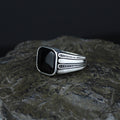Men Handmade Minimal Square Onyx Signet Ring