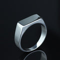 Solid Silver Rectangular Signet Ring, Elegant Men Signet Ring, Classic Rectangular Ring, Pinky Rings, Custom Signet Ring, 925 Silver