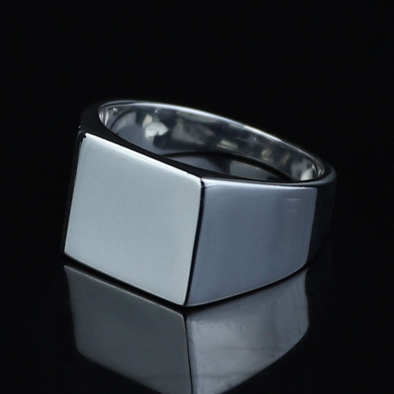 Solid Silver Square Signet Ring, Minimalist Square Signet Ring, Pinky Square Signet Ring, Classic Square Ring, 925k Sterling Silver