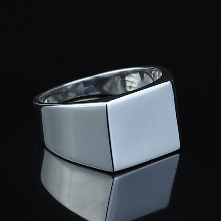 Solid Silver Square Signet Ring, Minimalist Square Signet Ring, Pinky Square Signet Ring, Classic Square Ring, 925k Sterling Silver