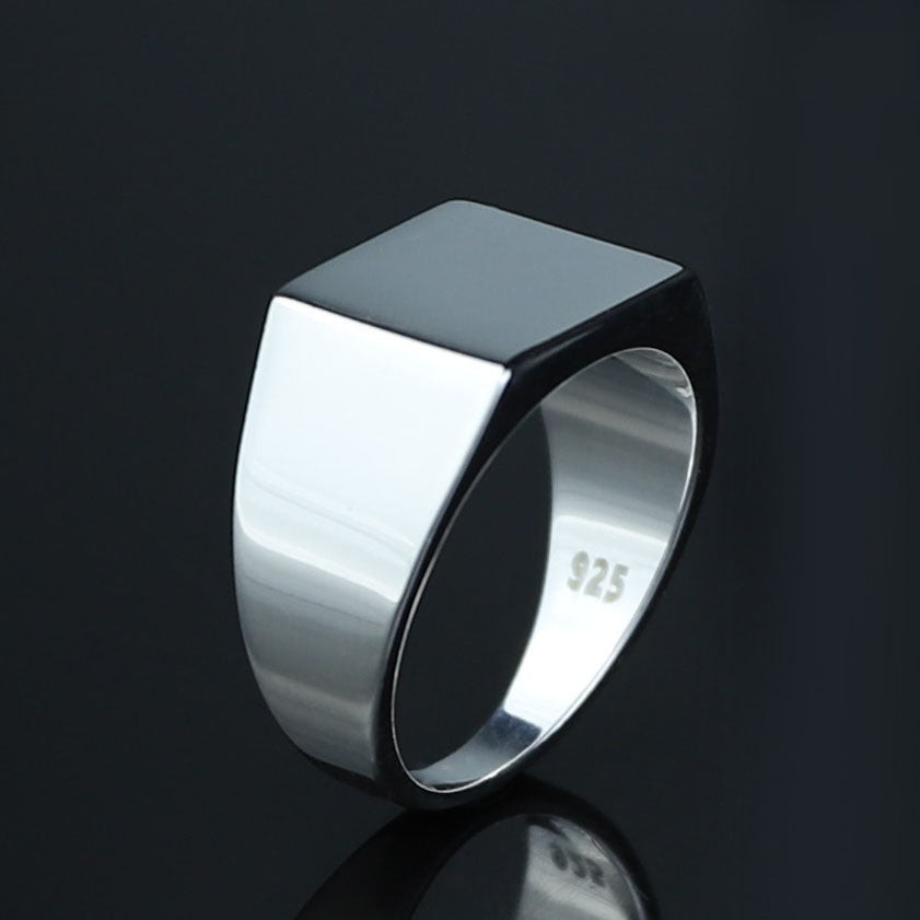 Solid Silver Square Signet Ring, Minimalist Square Signet Ring, Pinky Square Signet Ring, Classic Square Ring, 925k Sterling Silver