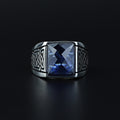 Men Handmade Blue Zircon Sapphire Gemstone Ring