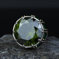 Men Handmade Emerald Solomon Signet Ring, King Solomon Signet Ring, 925 Sterling Silver