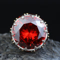 Men Silver Ruby Stone Solomon Signet Ring, King Solomon Signet Ring, 925 Sterling Silver