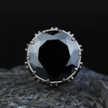 Black Onyx Stone King Solomon Signet Ring, Large Onyx Men Ring, Large Signet Ring, 925 Sterling Silver Ring