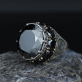 Black Onyx Stone King Solomon Signet Ring, Large Onyx Men Ring, Large Signet Ring, 925 Sterling Silver Ring